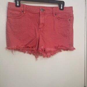 Loft / Coral Frayed Hem Women's Denim Shorts